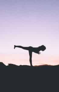 Perimenopause yoga pose to heal and calm